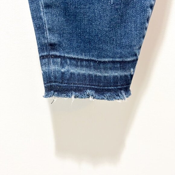 Spanx Distressed Ankle Skinny Jeans Size Medium Medium Wash Released Hem - Picture 7 of 14